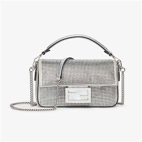 silver bag fendi|Fendi baguette bag.